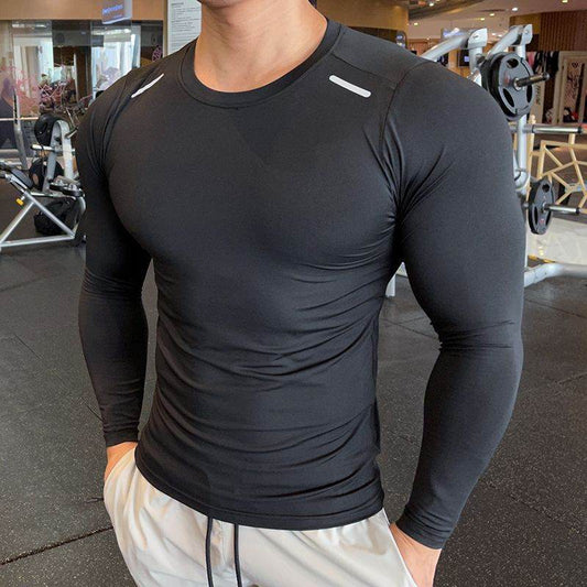 Muscle Fitted Elastic Long sleeve Running Workout Gym T-shirt for men - Velora