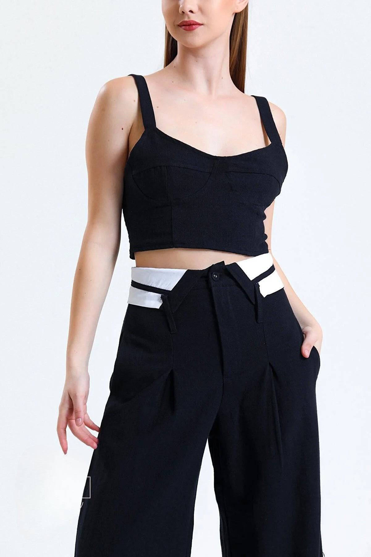 100% Organic Fabric Crop Top - Black - Velora Luxury Fashion
