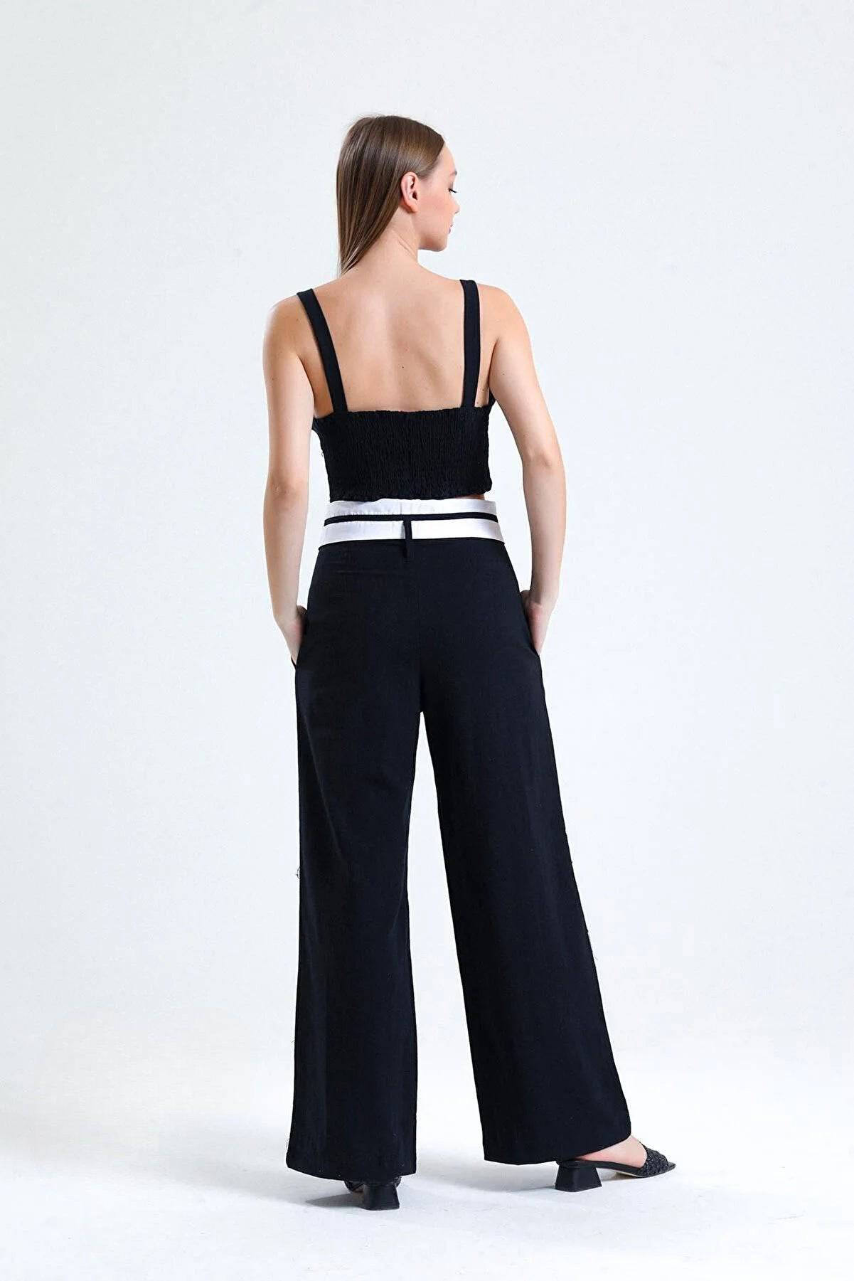 100% Organic Fabric Crop Top - Black - Velora Luxury Fashion