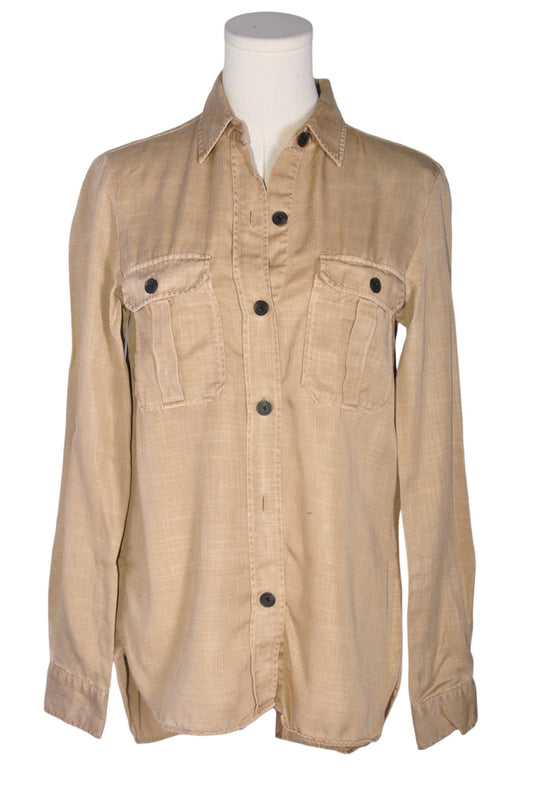 ZARA Women Button Down Tops Regular fit in Beige - XS - Velora