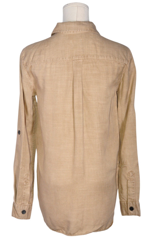 ZARA Women Button Down Tops Regular fit in Beige - XS - Velora