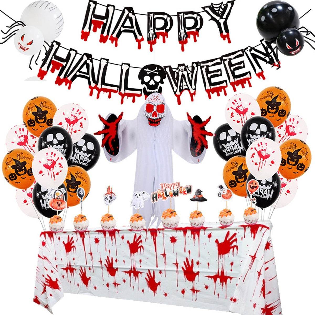 Halloween Party Decoration Balloon Combo Skull Pumpkin - Velora