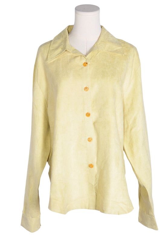 FUZZY Women Button Down Tops Regular fit in Yellow - XXL - Velora