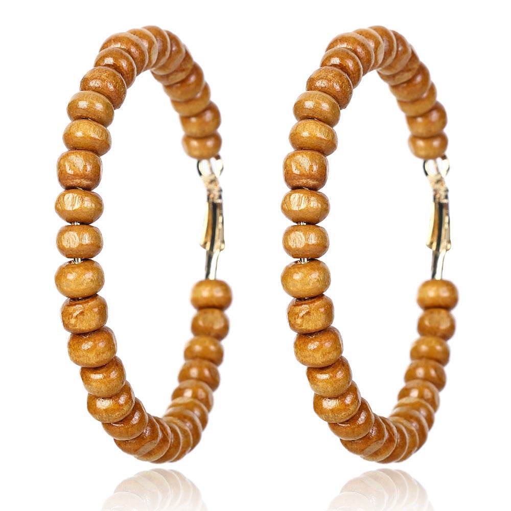 Handmade wooden beaded earrings and earrings - Velora