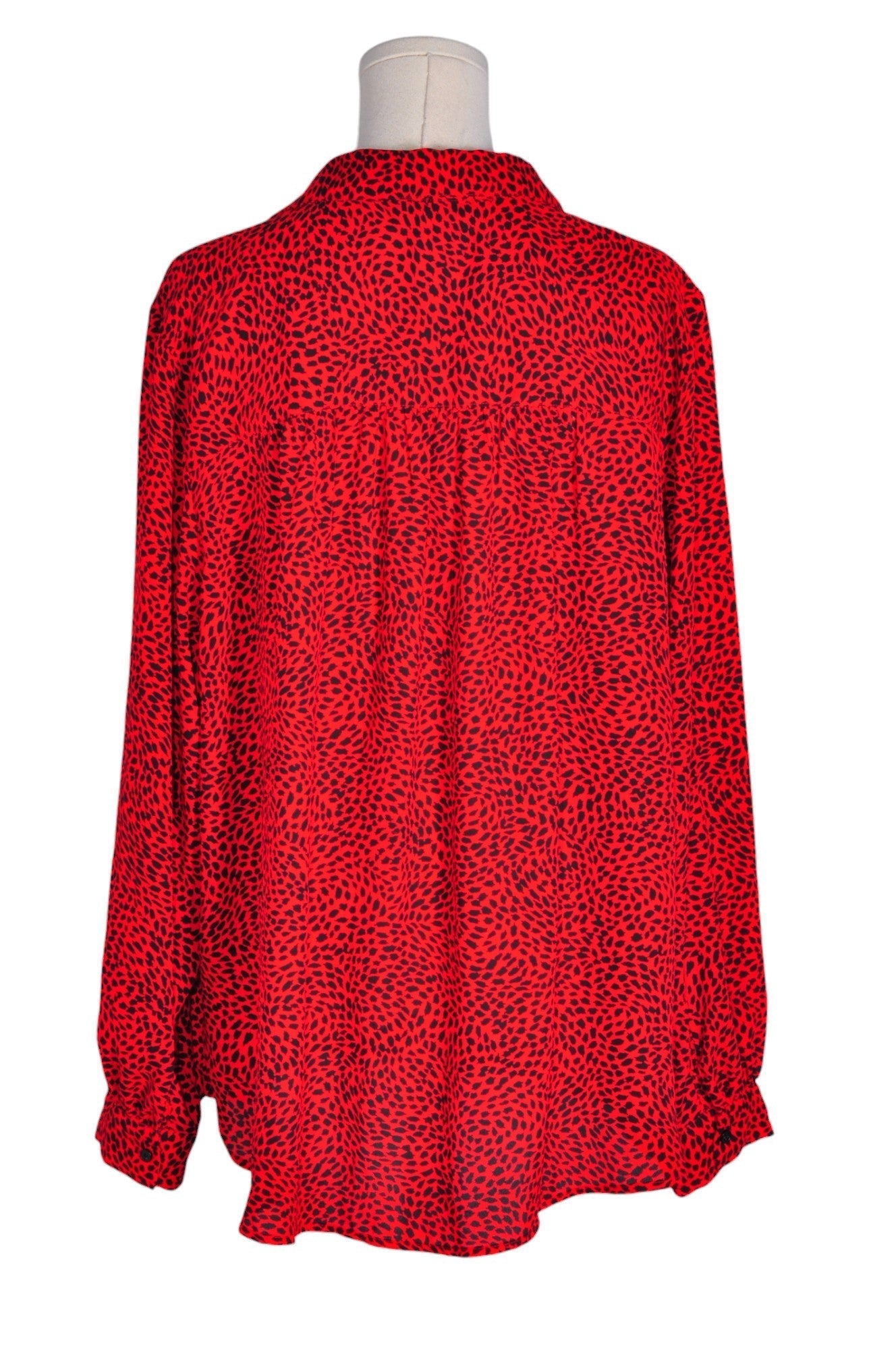 H&M Women Button Down Tops Regular fit in Red - XL - Velora