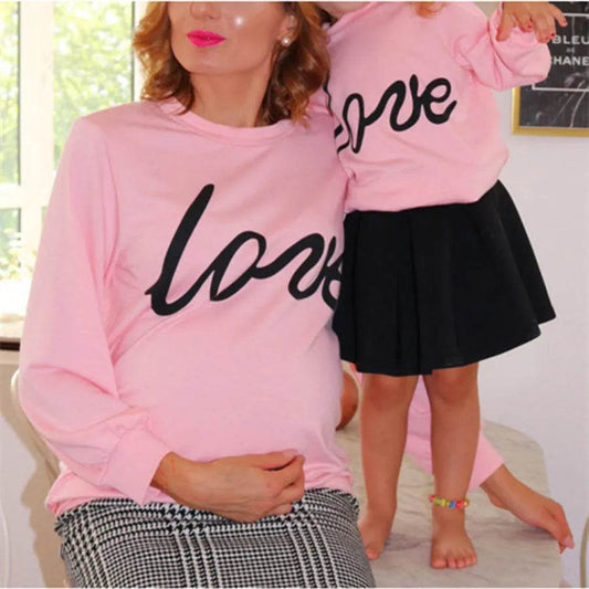 Women Maternity Sweatshirt Love Printed Parent-child Sweatshirt - Velora