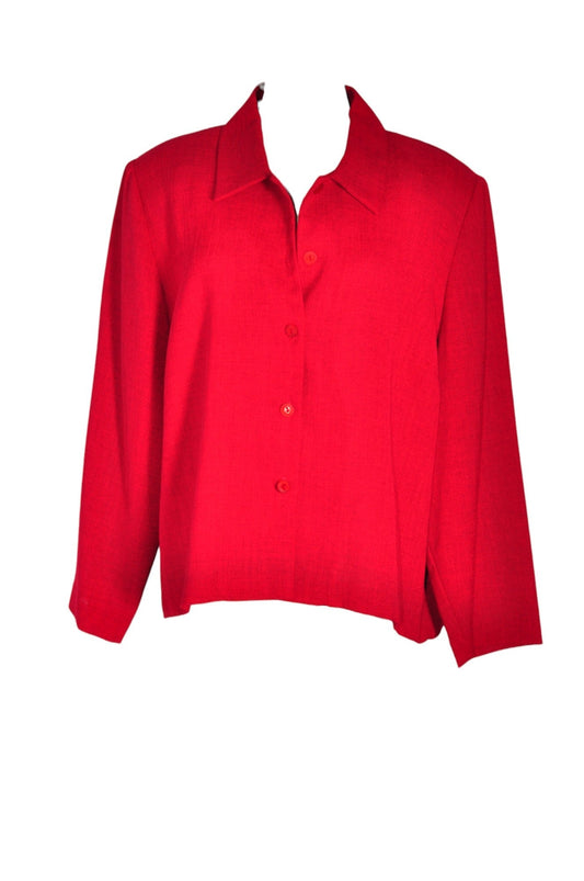 LORI MICHAELS Women Button Down Tops Regular fit in Red - XL - Velora