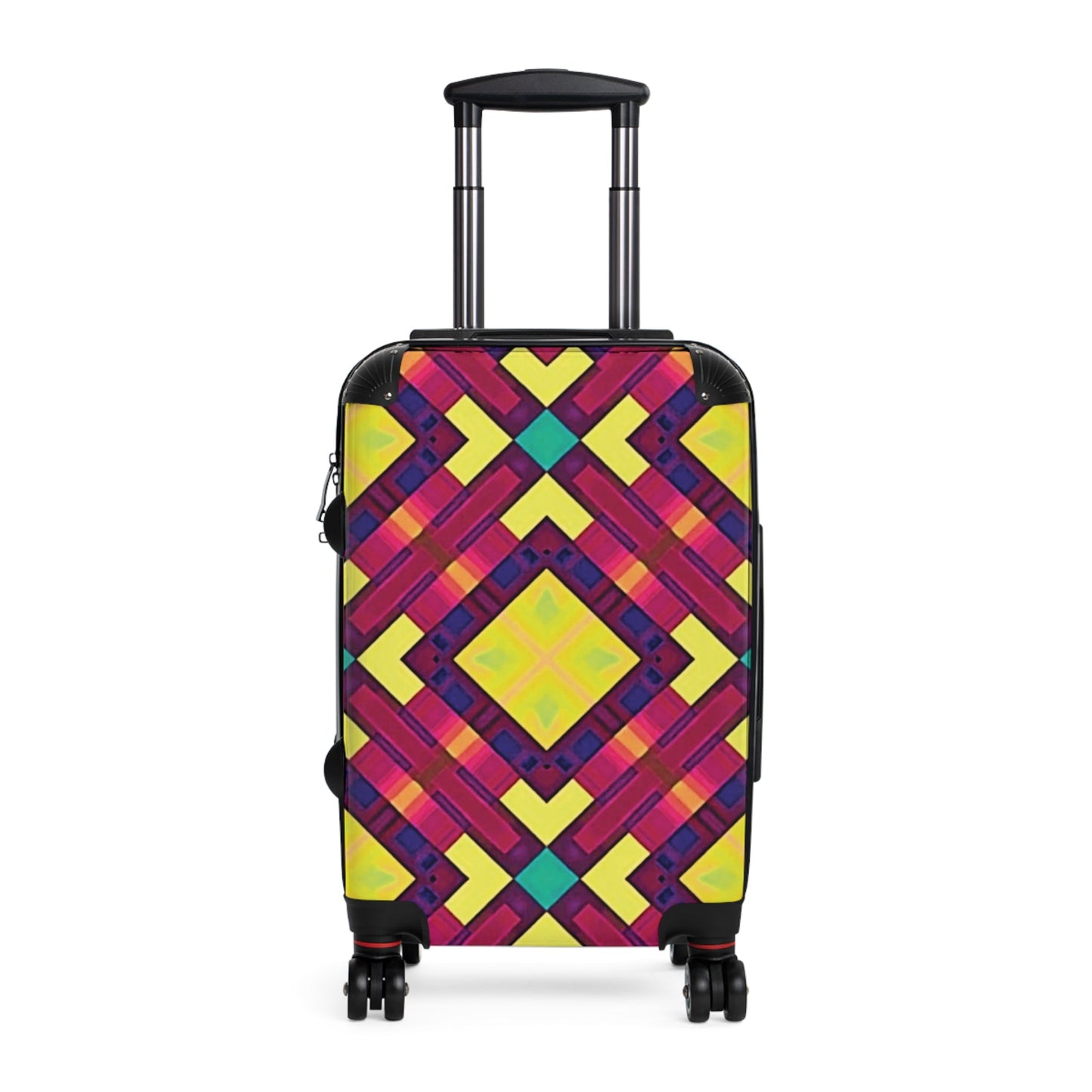 Colorful Geometric Carry-On Suitcase — Vibrant Kaleidoscope Travel Luggage