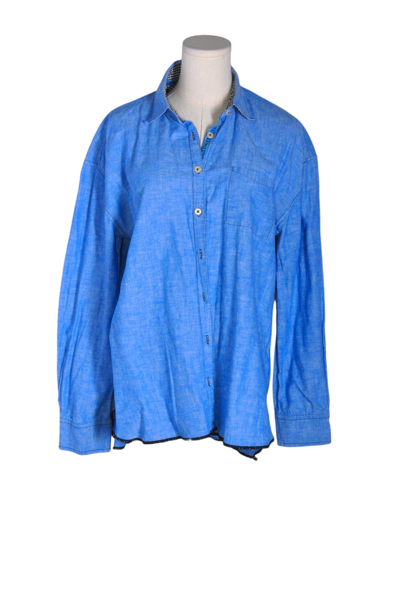 UNBRANDED Men Button Down Tops Regular fit in Blue - L Koop
