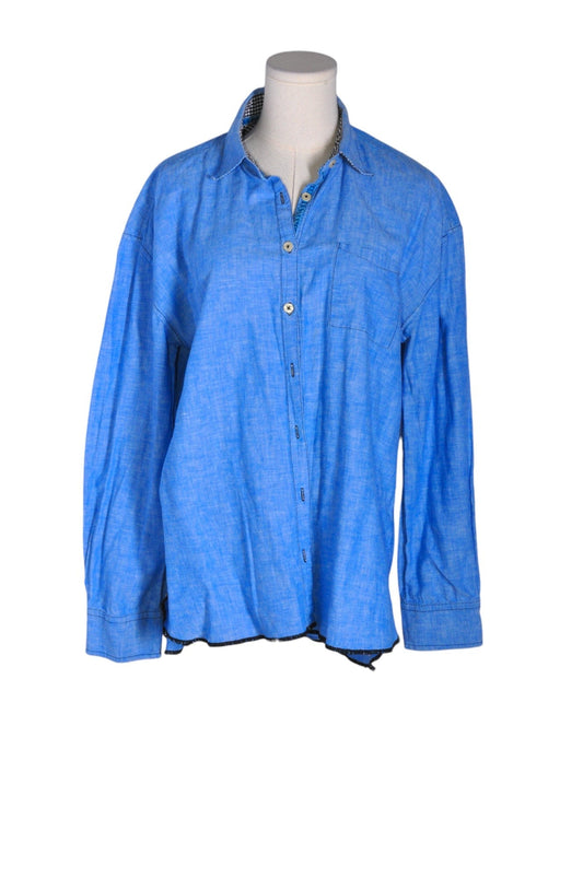 UNBRANDED Men Button Down Tops Regular fit in Blue - L Koop