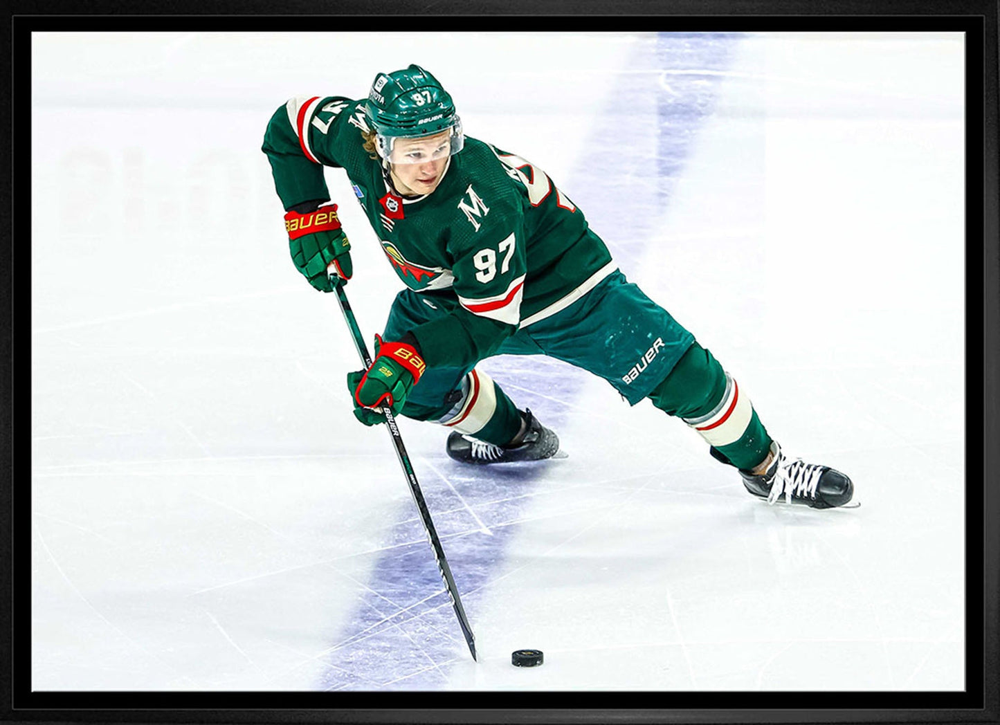 Kirill Kaprizov 20x29 Framed Canvas Wild Skating-H Frameworth Sports Marketing