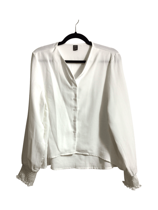 SHEIN Women Button Down Tops Regular fit in White - L - Velora