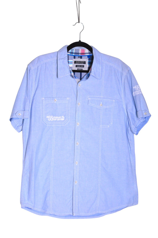 POINT ZERO Men Button Down Tops Regular fit in Blue - L - Velora