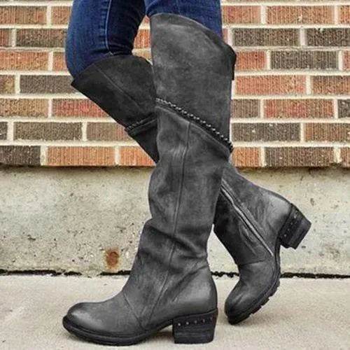 Women's Round Head European And American Martin Shoes - Velora