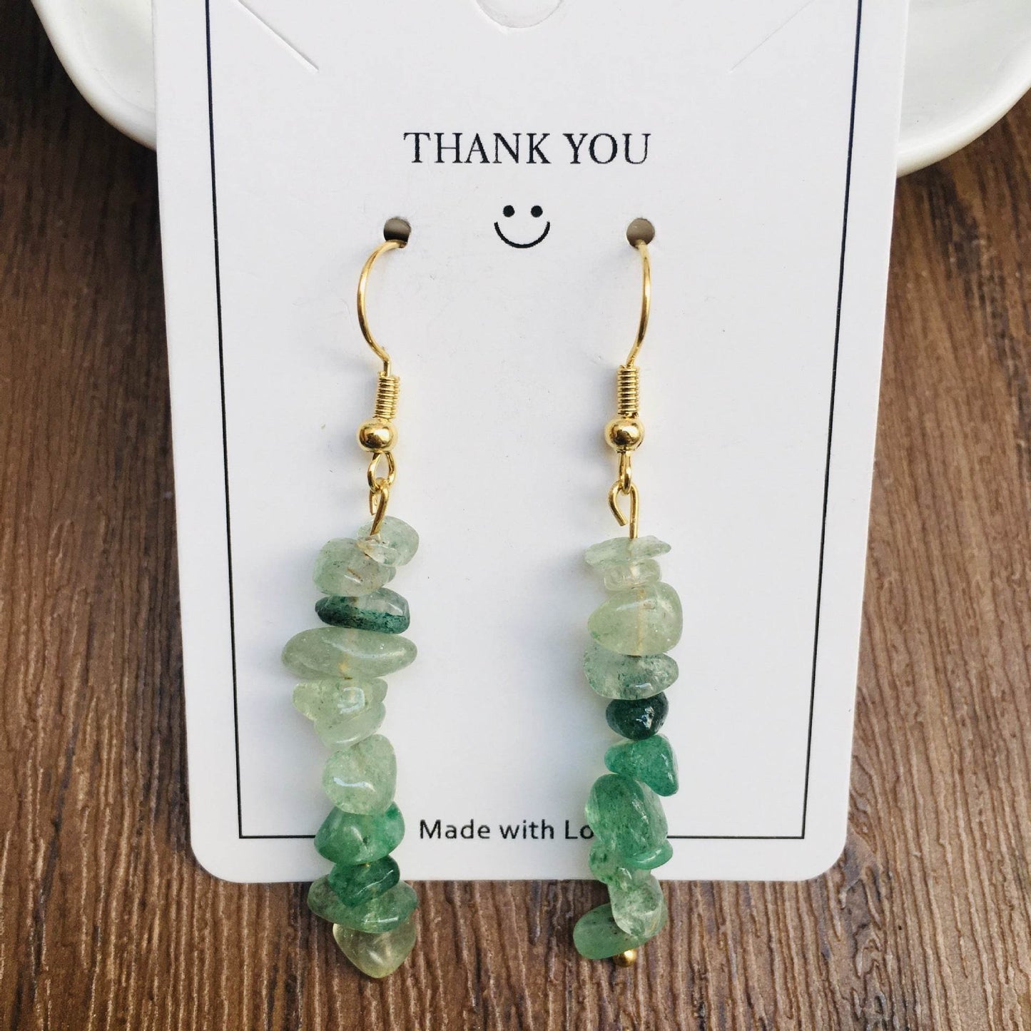 Handmade DIY Natural Crystal Stone Beaded Earrings - Velora