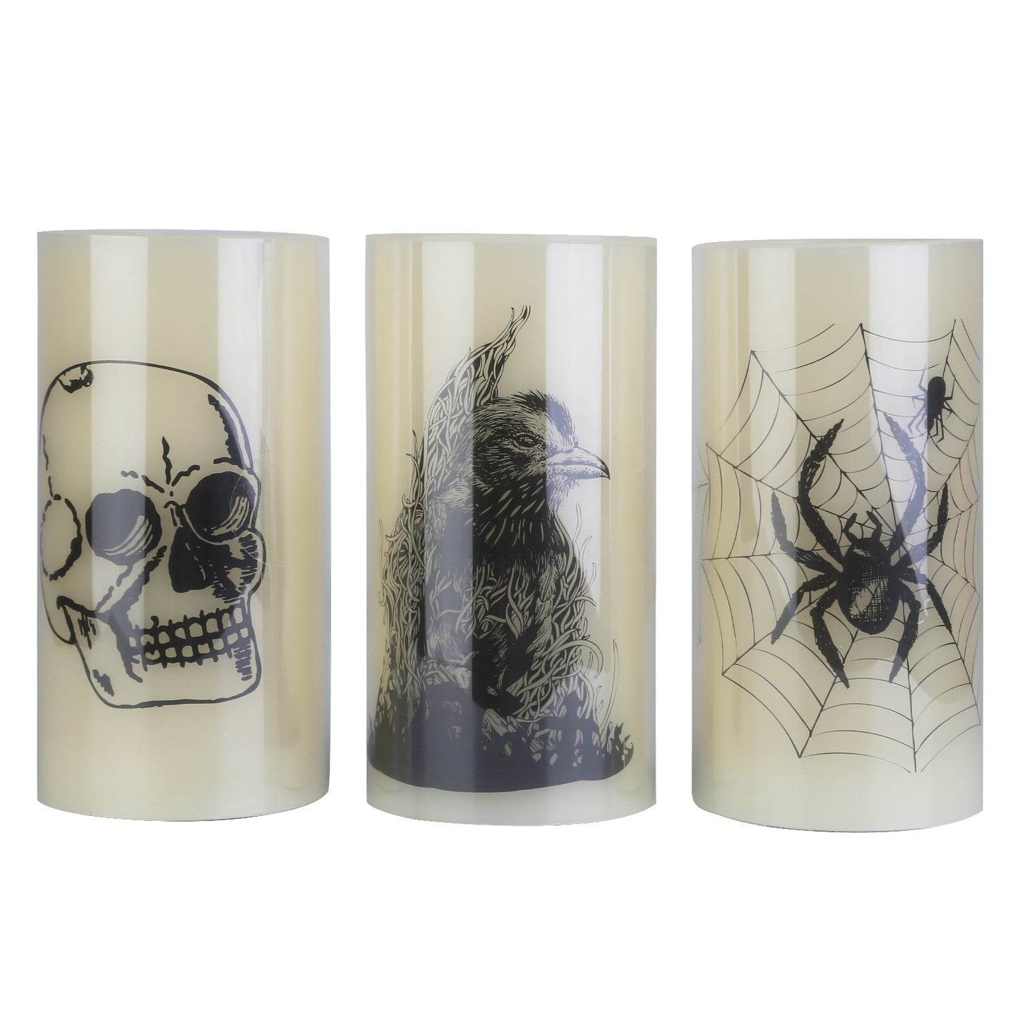3 Pack Halloween Flameless Candle Lamp With Timer Setting Battery Operated Warm Orange Light Candles For Halloween Party Decoration - Velora