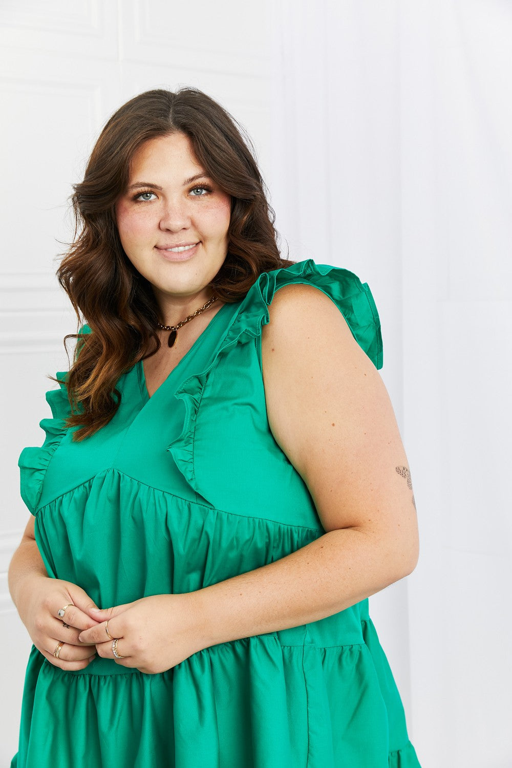 Hailey & Co Play Date Full Size Ruffle Dress - Velora