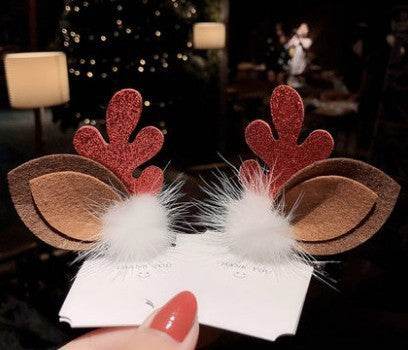 Mori Style Deer Hairpin A Pair Of Hairclips Children's Cute Christmas Headband - Velora