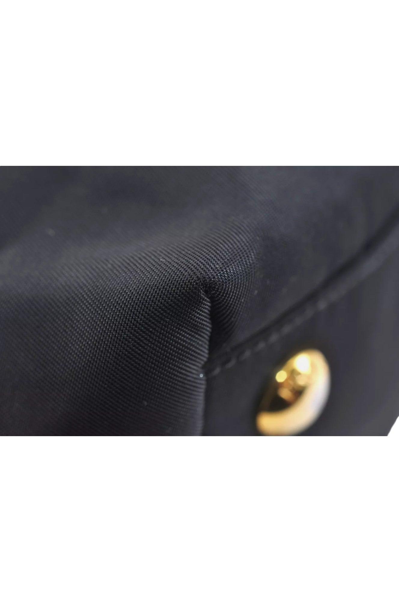 PRADA Tessuto Fiocco Ribbon Nylon Leather Hand Tote Bag Black 7620K - Velora