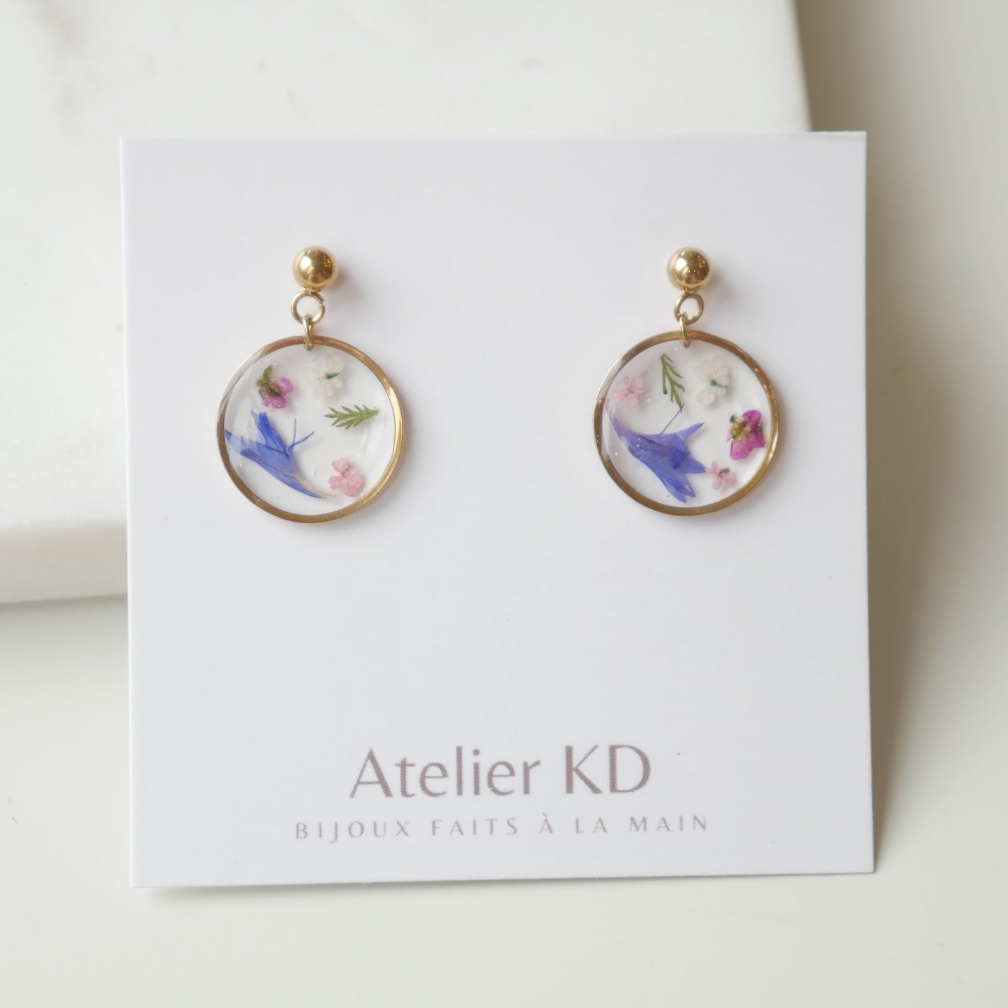 Boucles d'oreilles Maïa - rond (moyen 16mm) - Velora