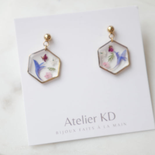 Boucles d'oreilles Maia - hexa (moyen 15mm) - Velora