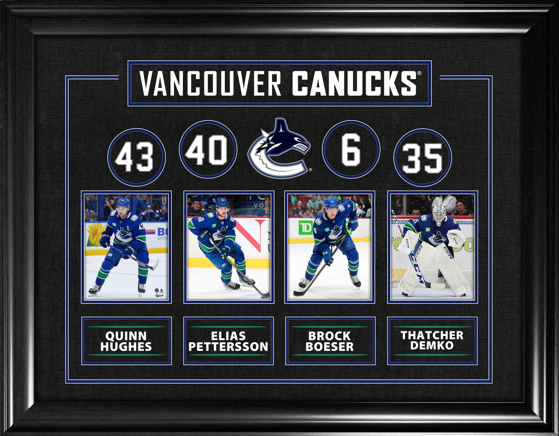 Vancouver Canucks Current Player Best of the Best Framed Collage Frameworth Sports Marketing
