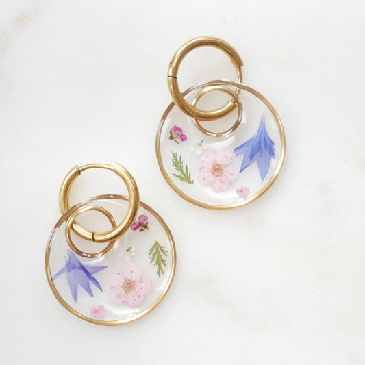 Boucles d'oreilles Maïa - anneau et rond (moyen 20mm) - Velora