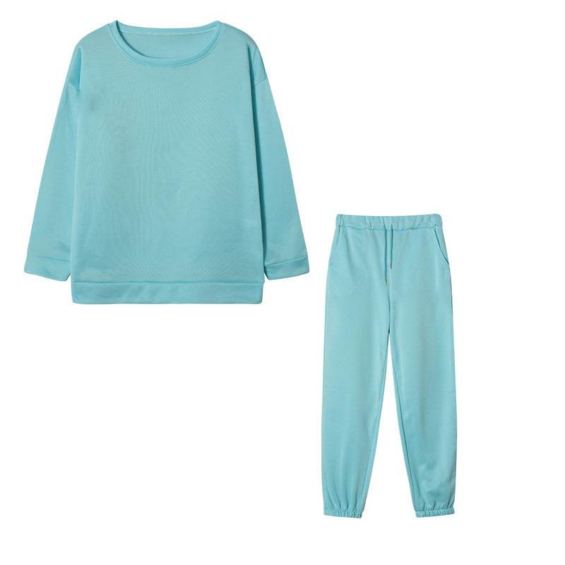 2pcs Ladies Athleisure wear Long sleeve Round neck Sweatsuit set - Velora