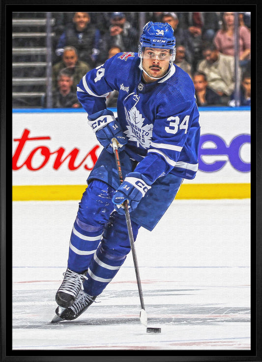 Auston Matthews Framed 20x29 Canvas Maple Leafs Action-V Frameworth Sports Marketing
