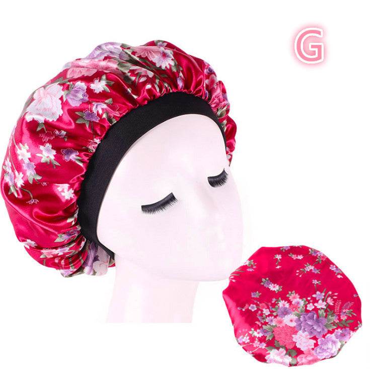 Beauty print Satin Silk Hair Bonnet for sleeping - Velora