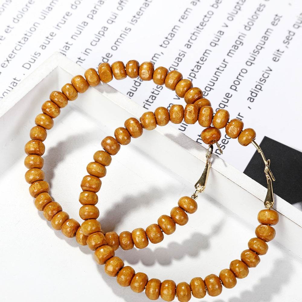 Handmade wooden beaded earrings and earrings - Velora