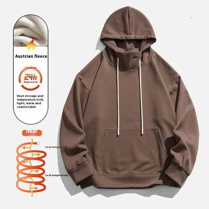 American Fleece Lined Drawstring Hoodie Sweatshirt Pullover for Men - Velora