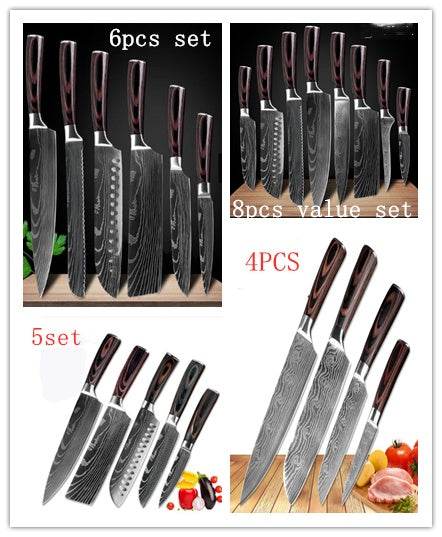 Carpenter's Special Set 6-piece Set 8-piece Set Knife Chef Knife Kitchen Knife Cooking - Velora