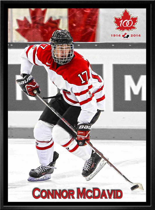 Connor McDavid Team Canada Framed 20x29 Skating Canvas Framed Frameworth Sports Marketing