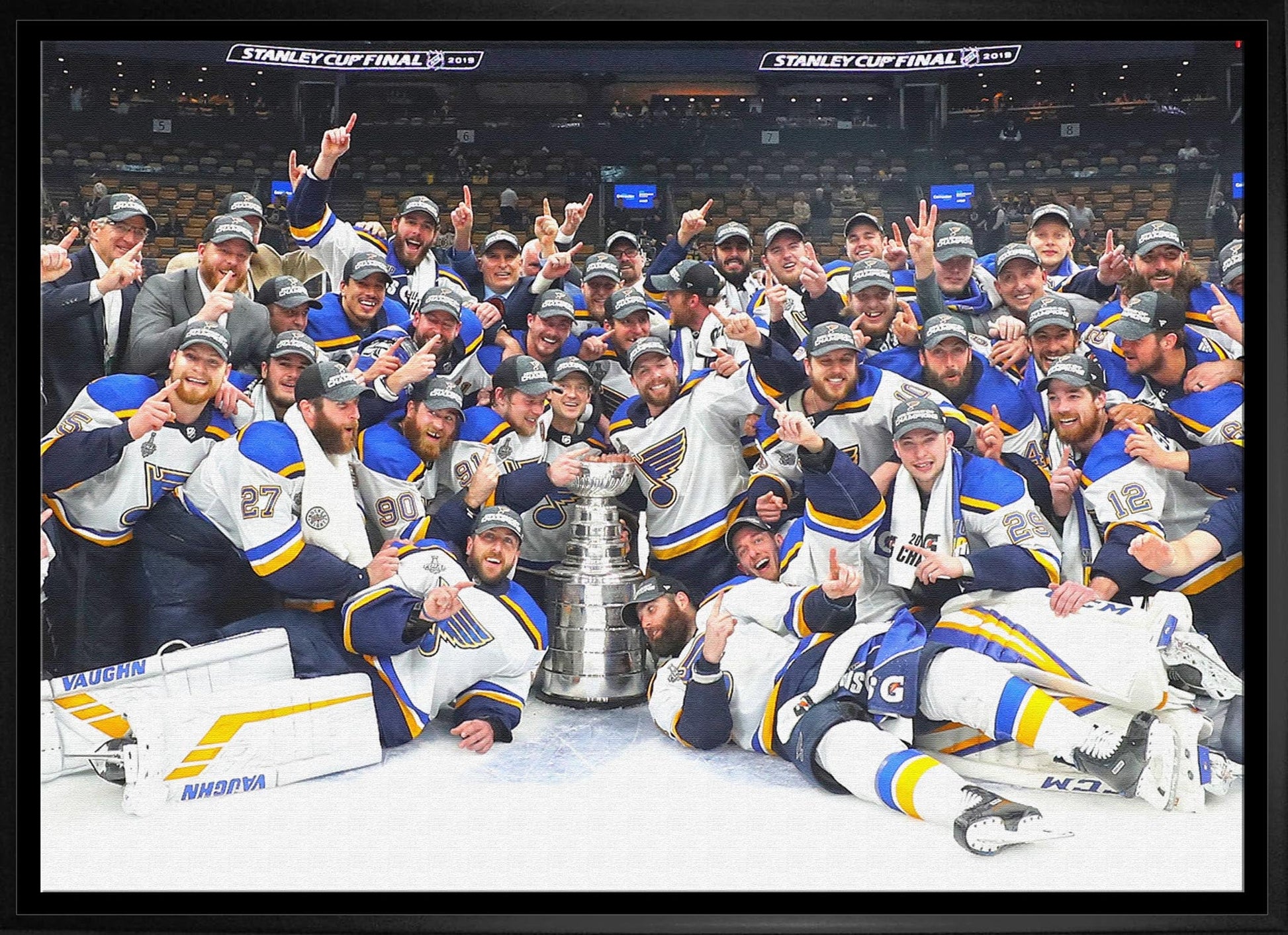 St. Louis Blues 20x29 Framed Canvas 2019 Stanley Cup Frameworth Sports Marketing
