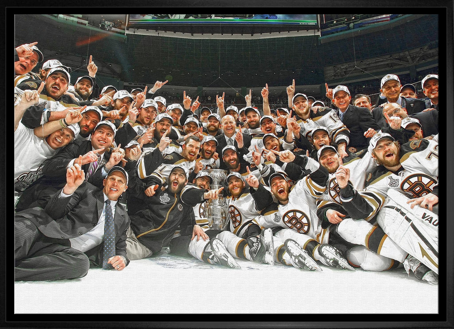 Boston Bruins 20x29 Framed Canvas 2011 Stanley Cup Frameworth Sports Marketing