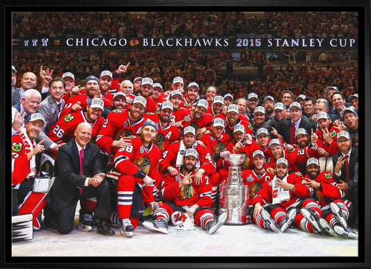 Chicago Blackhawks 20x29 Framed Canvas 2015 Stanley Cup Frameworth Sports Marketing