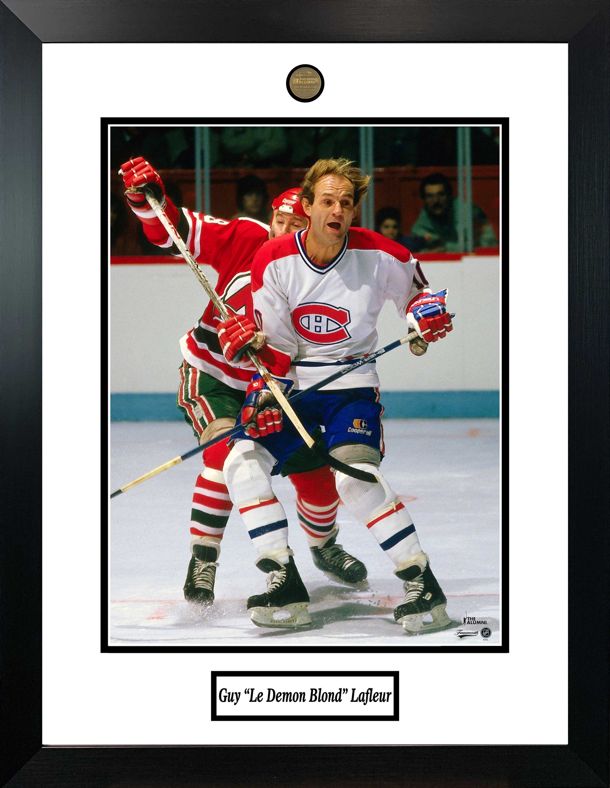 Guy Lafleur Framed Photo with Alumni Coin Frameworth Sports Marketing