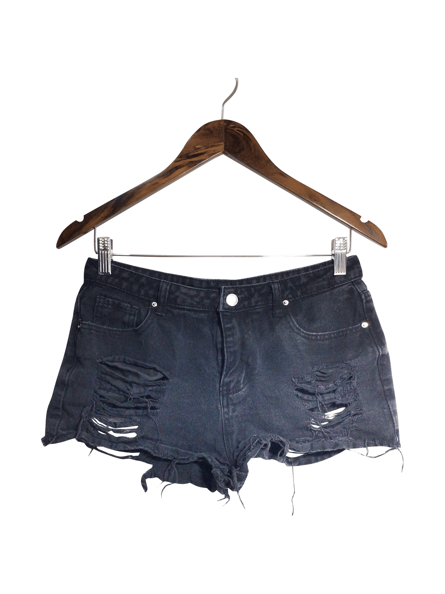 SHEIN Women Denim Shorts Regular fit in Black - M - Velora