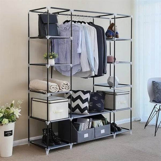 69 Portable Clothes Closet Wardrobe Storage Organizer With Non - Velora