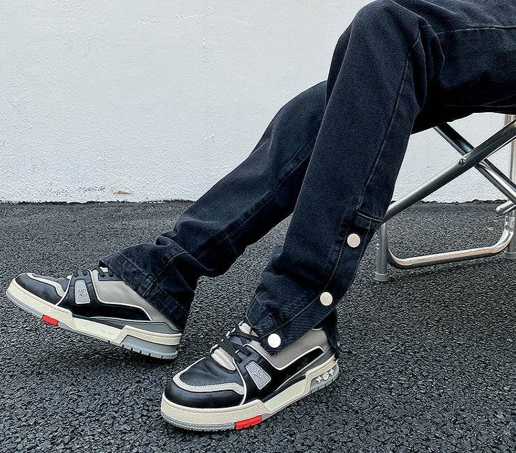 Ankle Snap Denim jeans Pant men straight leg - Velora