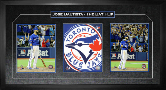 Jose Bautista Toronto Blue Jays Triple 8x10 Photo Frame The Bat Flip Frameworth Sports Marketing