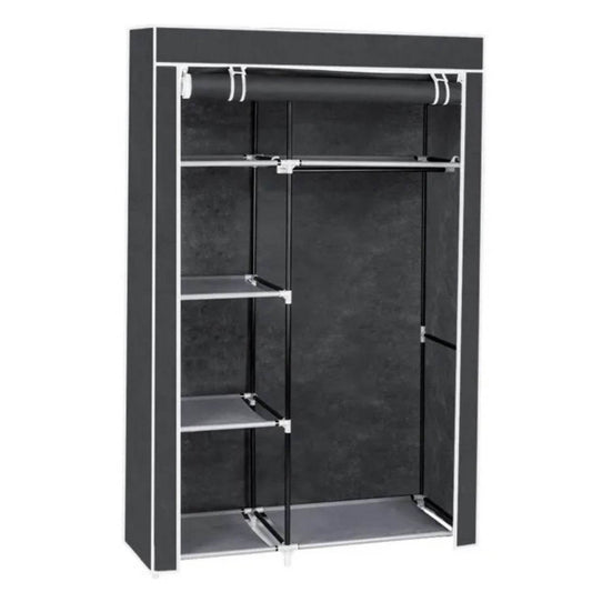 64 Portable Closet Storage Organizer Wardrobe Clothes Rack With Shelves Gray - Velora