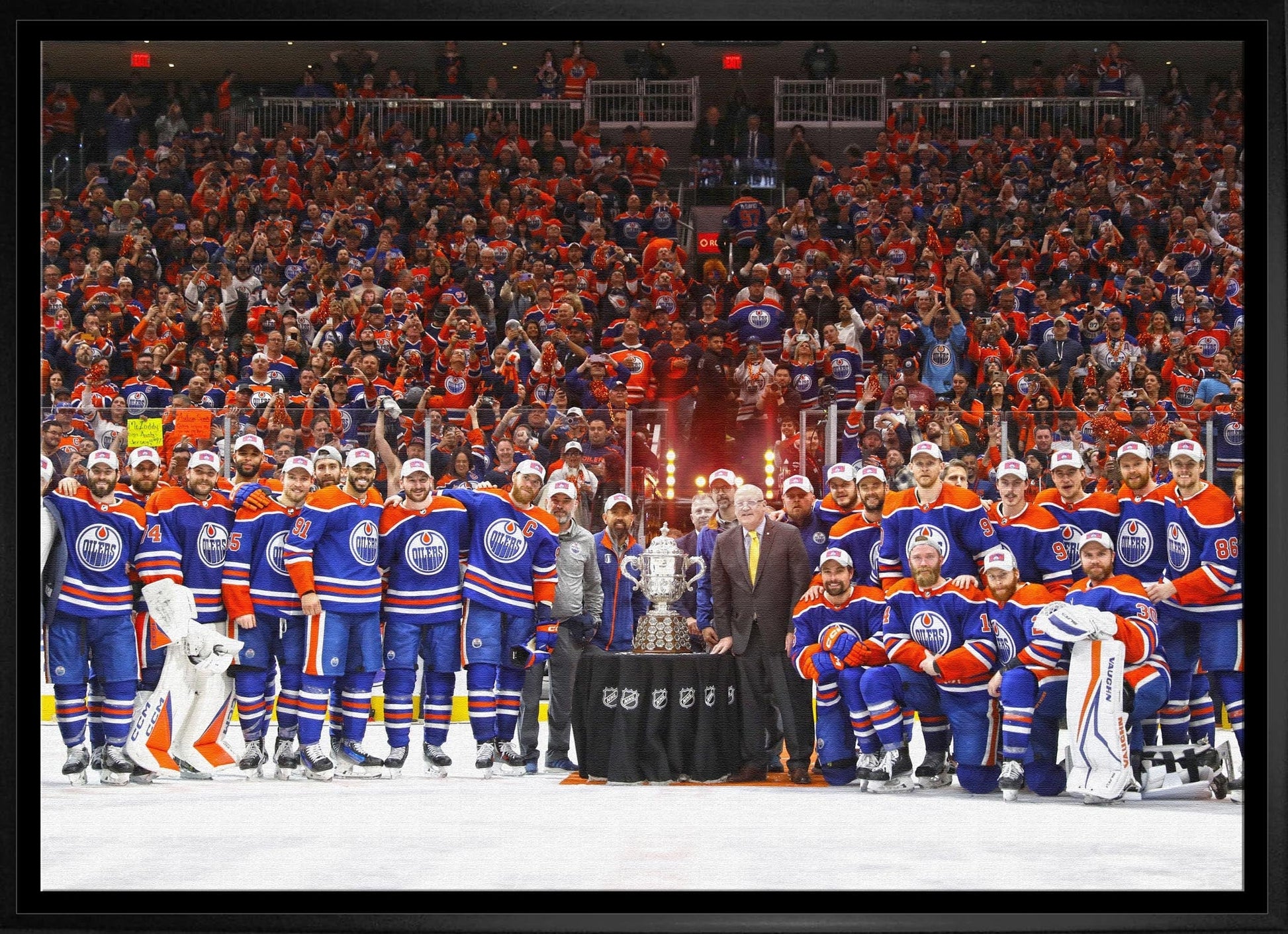 Edmonton Oilers 20x29 Framed Canvas Conference Final Trophy Frameworth Sports Marketing