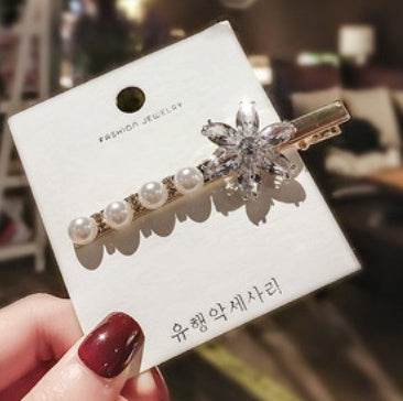 Elegant Pearl Bling Hair Clip - Velora