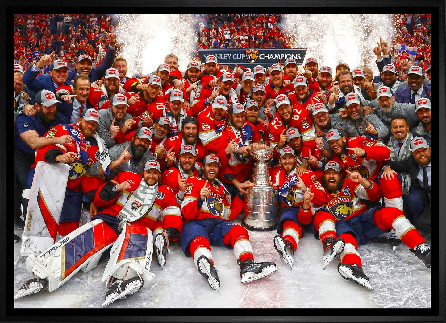 Florida Panthers 20x29 Framed Canvas 2024 Stanley Cup Frameworth Sports Marketing