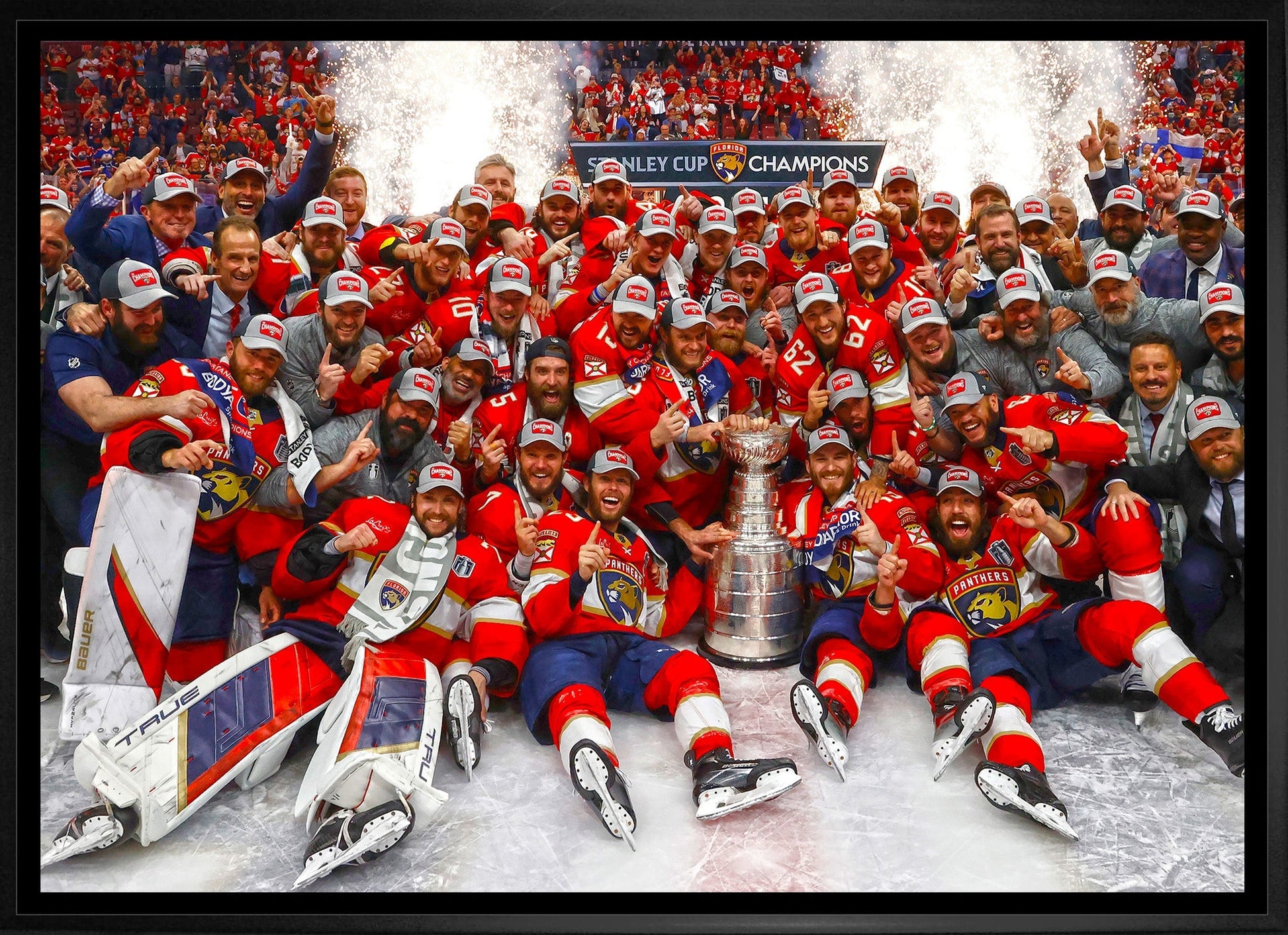 Florida Panthers 20x29 Framed Canvas 2024 Stanley Cup Frameworth Sports Marketing
