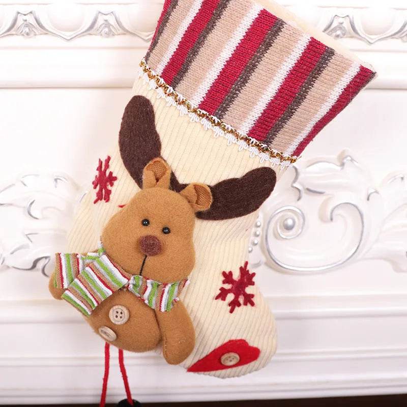 Christmas Stockings Gift Bag Flannel Small Size Hanging Decorations - Velora