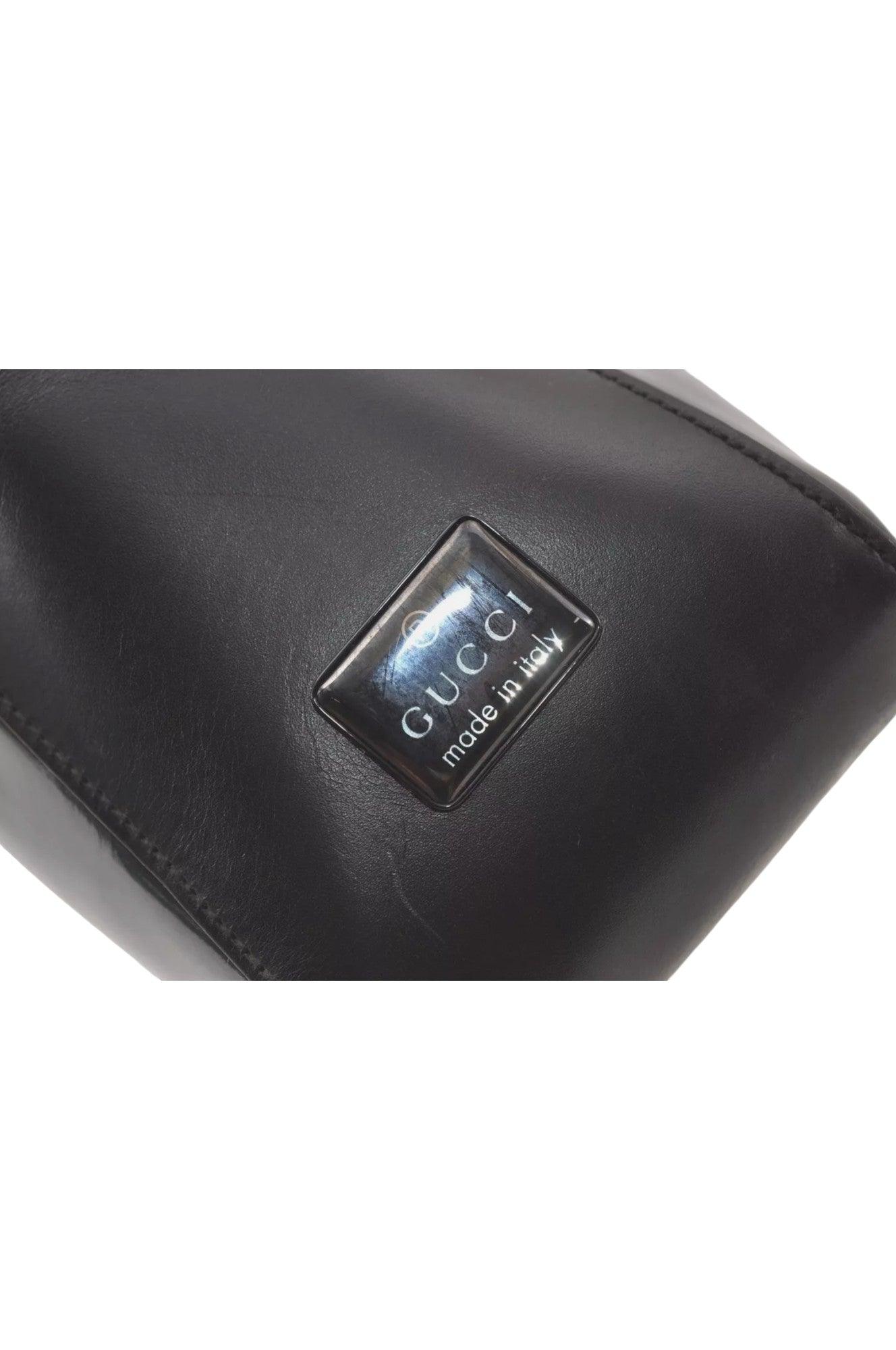 GUCCI Shoulder Hand Bag Purse Enamel Leather 0013766 Black 7891K - Velora