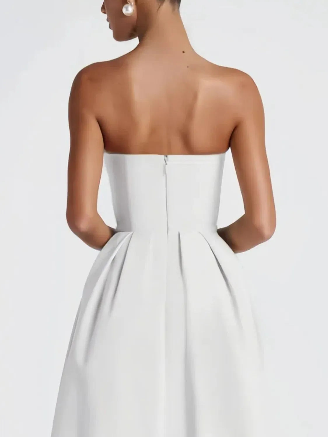 Solid Color Tube Midi Dress - Velora